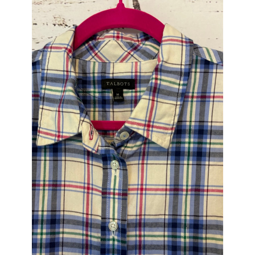 Women's Talbots Plaid Button-Up Shirt Size M Multicolor - Picture 4 of 6